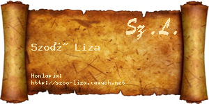 Szoó Liza névjegykártya
